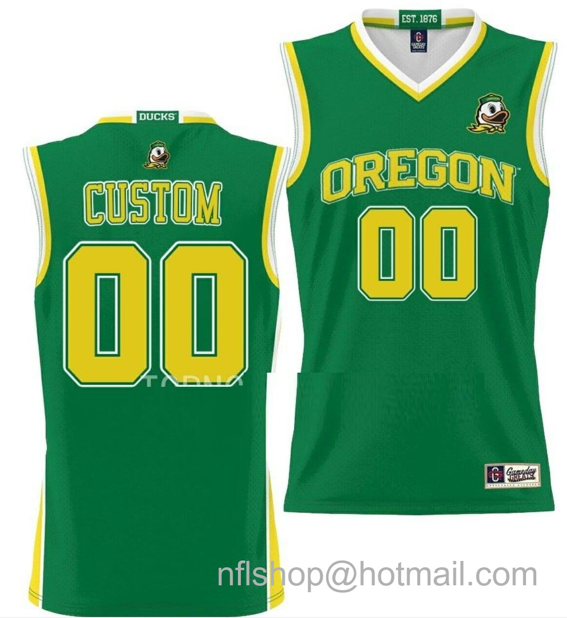 Men's Custom Gameday Greats Oregon Ducks Jersey Name and Number College Basketball NIL Pick-A-Player Green