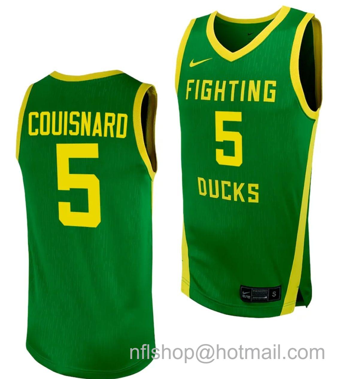 Men's Nike Jermaine Couisnard Jersey #5 Oregon Ducks Replica College Basketball uniform Green