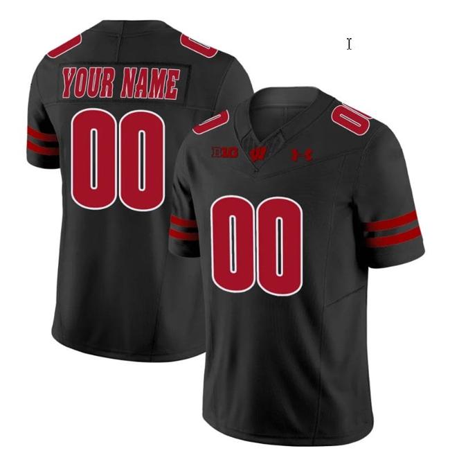 Men's Custom Wisconsin Badgers Jersey Name and Number Vapor Limited College Football Black