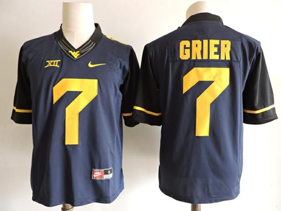 Men's West Virginia Mountaineers #7 Will Grier College Football Jersey_1