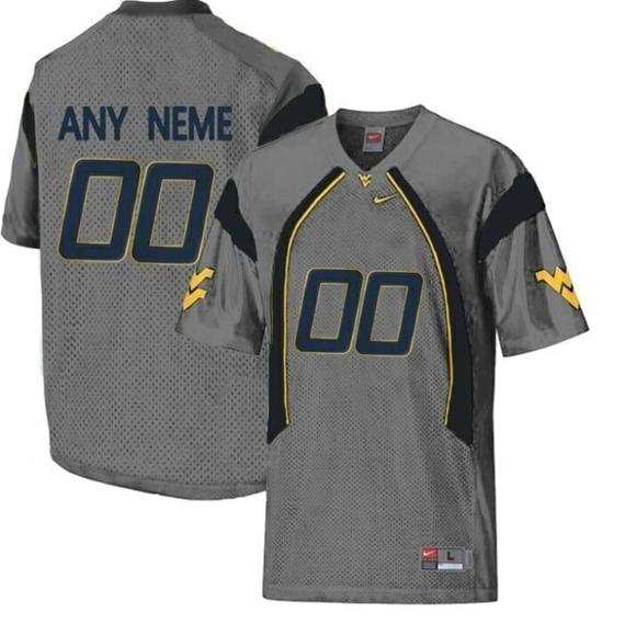 Men's West Virginia Mountaineers Football Jersey Personalized NCAA Jersey Gray_1