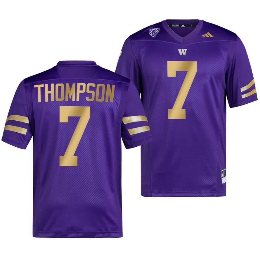 Men's Washington Huskies Shaq Thompson Jersey #7 College Football Premier Purple