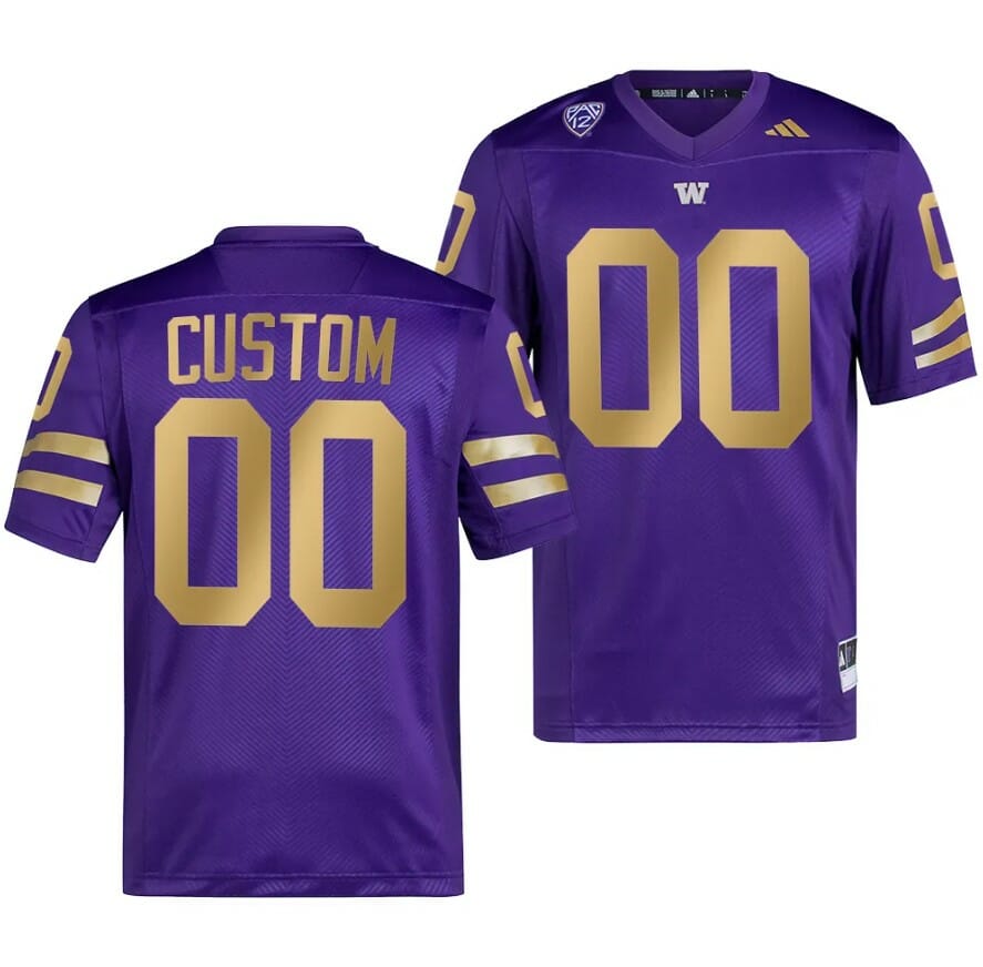 Men's Custom Washington Huskies Jersey Name and Number College Football Premier Purple