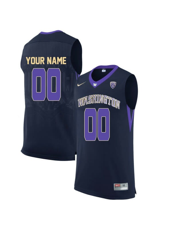 Men's Custom Washington Huskies Jersey College Basketball Name and Number Elite Black