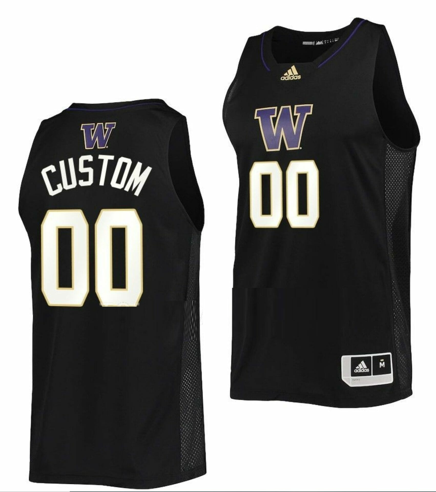 Men's Custom Washington Huskies Jersey Name and Number College Basketball Black