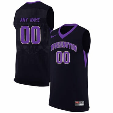 Men's Custom Washington Huskies Jersey College Basketball Name and Number Black