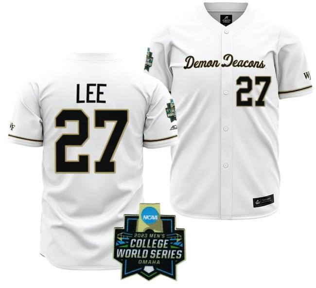 Men's Wake Forest Demon Deacons Baseball Bennett Lee Jersey NCAA 2023 College World Series White #27