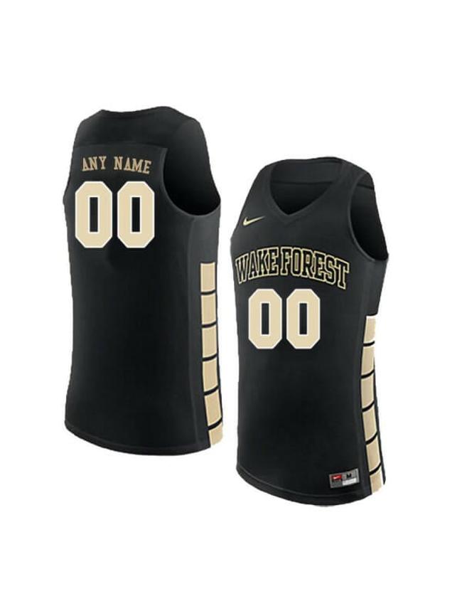 Men's Custom Wake Forest Demon Deacons Jersey College Basketball Name and Number Elite Black