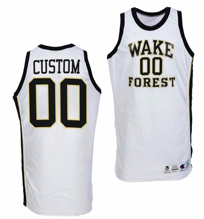 Men's Custom Wake Forest Demon Deacons Jersey Name and Number College Basketball Throwback White