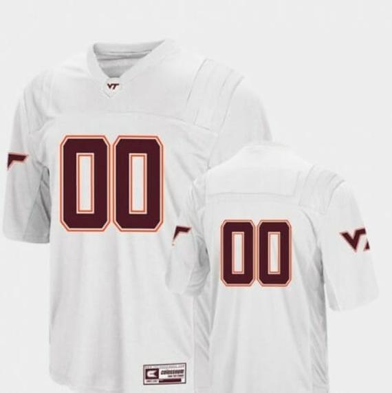 Men's Custom Virginia Tech Hokies Jersey White College Football Colosseum Jersey