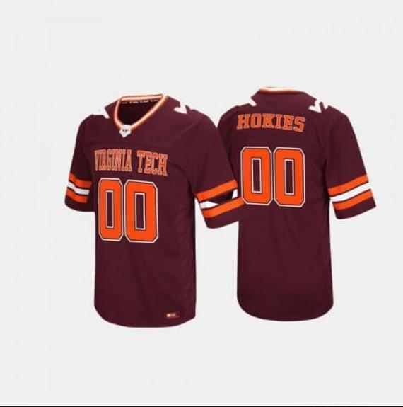 Men's Custom Virginia Tech Hokies Jersey Maroon Hail Mary II Jersey