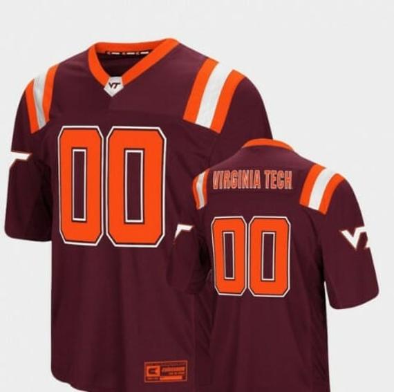 Men's Custom Virginia Tech Hokies Jersey Maroon Football Colosseum Jersey