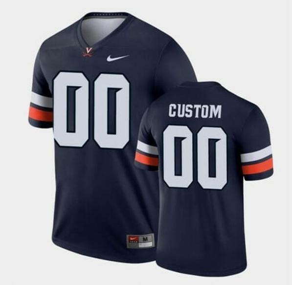 Men's Custom Virginia Cavaliers Jersey Name Number Navy Legend Football