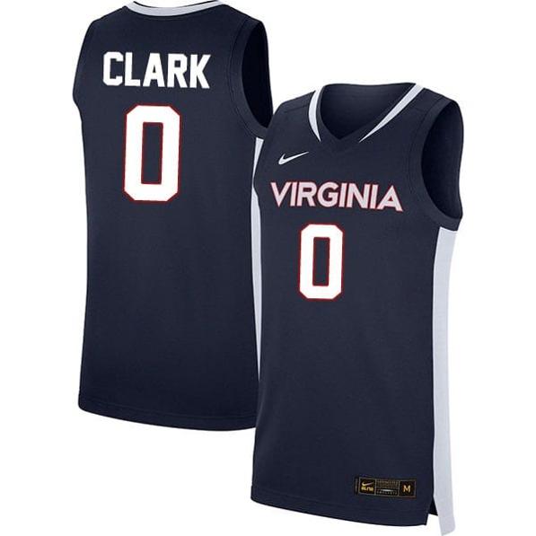 Men's Kihei Clark Jersey #0 Virginia Cavaliers College Basketball Stitched Navy