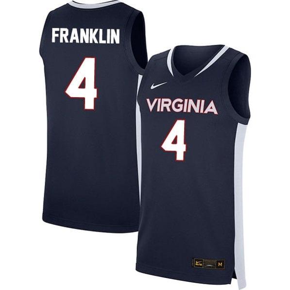 Men's Armaan Franklin Jersey #4 Virginia Cavaliers College Basketball Stitched Navy