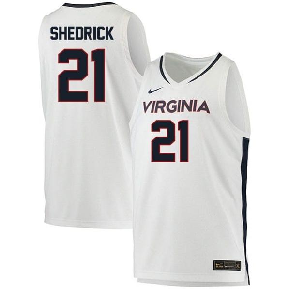 Men's Kadin Shedrick Jersey #21 Virginia Cavaliers College Basketball Stitched White