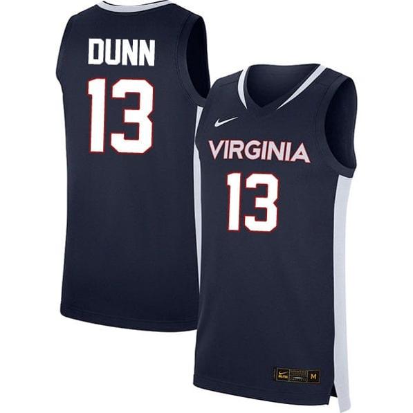 Men's Ryan Dunn Jersey #13 Virginia Cavaliers College Basketball Stitched Navy