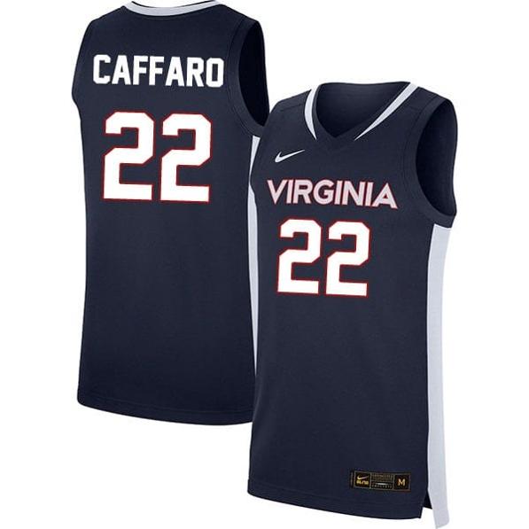 Men's Francisco Caffaro Jersey #22 Virginia Cavaliers College Basketball Stitched Navy