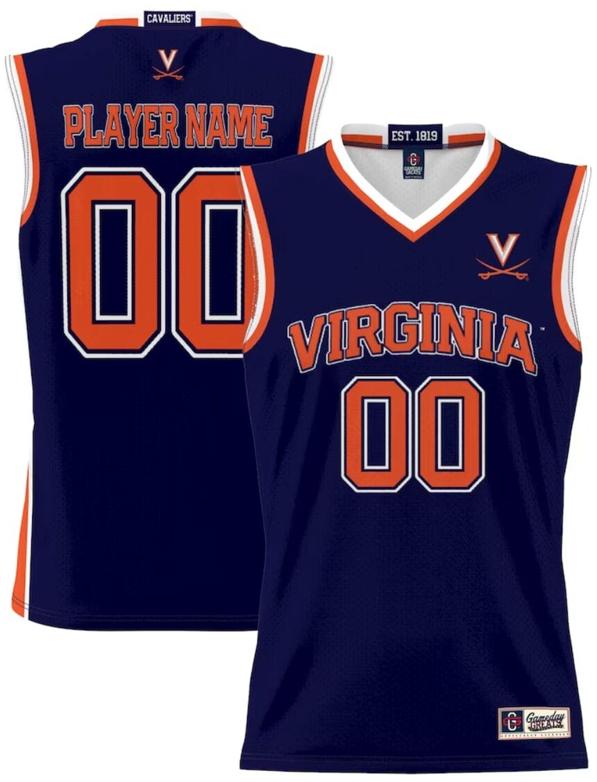 Men's Custom Virginia Cavaliers Jersey Name and Number GameDay Greats Basketball Lightweight Navy