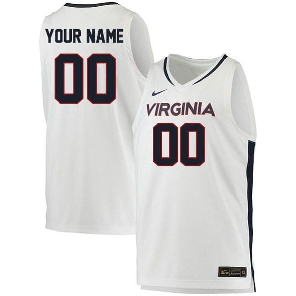 Men's Custom Virginia Cavaliers Jersey Name and Number College Basketball Stitched White