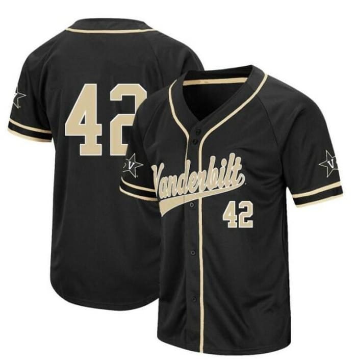 Men's Christian Little Jersey Vanderbilt Commodores Baseball NCAA College Black Alumni #42