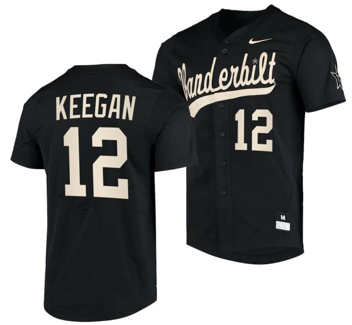 Men's Dominic Keegan Jersey Vanderbilt Commodores College Baseball Replica Black #12