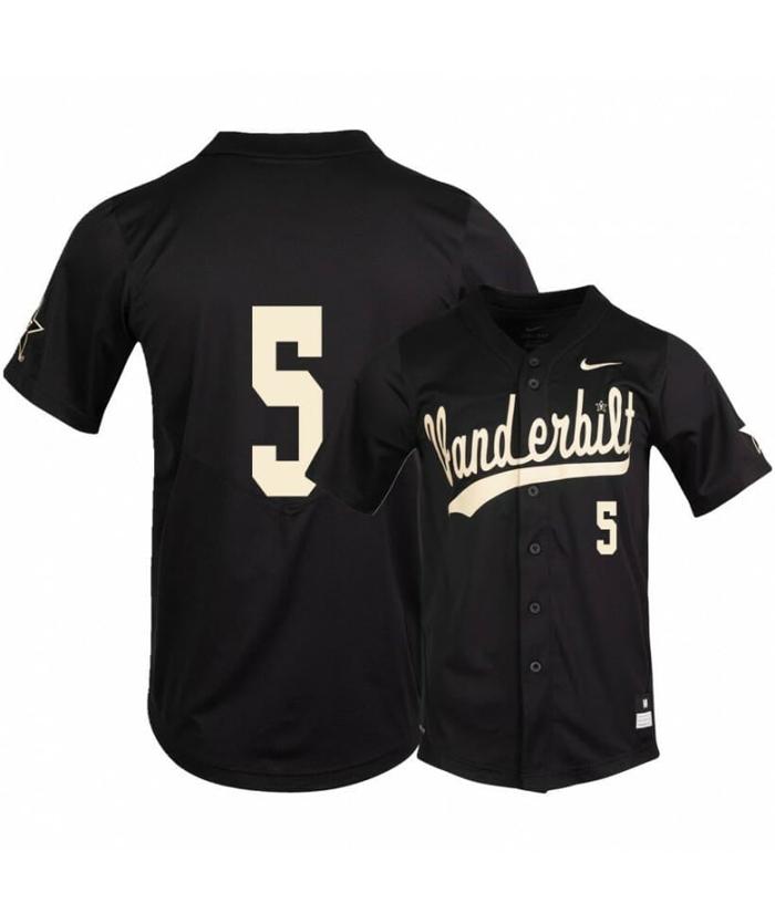 Men's Vanderbilt Commodores 5 CJ Rodriguez Black College Baseball Jersey