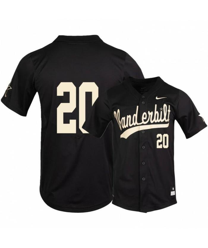 Men's Vanderbilt Commodores 20 Ty Duvall Black College Baseball Jersey