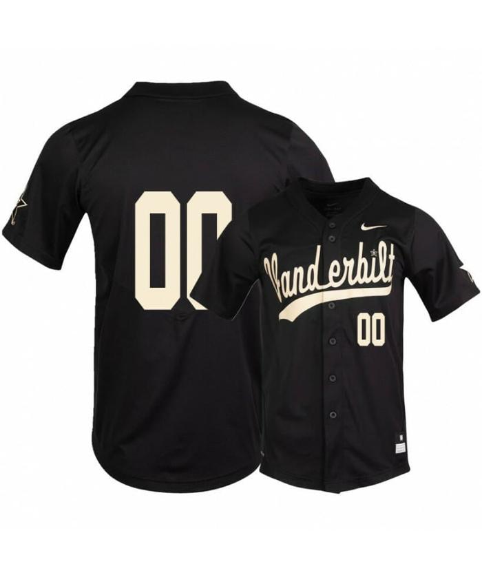 Men's Vanderbilt Commodores Black Custom Name Number Baseball Jersey