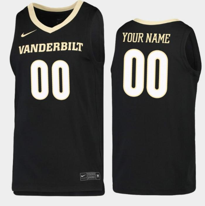 Men's Custom Vanderbilt Commodores Jersey Name and Number College Basketball Black