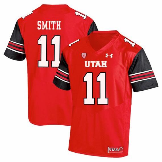 Men's Utah Utes #11 Alex Smith NCAA College Football Jersey Red