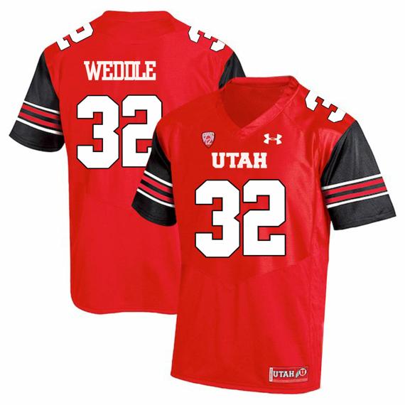 Men's Utah Utes #32 Eric Weddle NCAA College Football Jersey Red