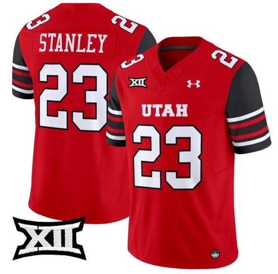 Men's Dijon Stanley Jersey #23 Utah Utes Vapor Limited College Football Stitched Red