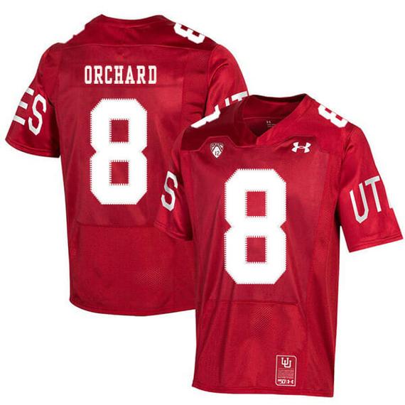 Men's Utah Utes #8 Nate Orchard NCAA College Football Jersey Red