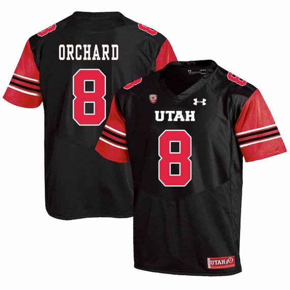 Men's Utah Utes #8 Nate Orchard NCAA College Football Jersey Black