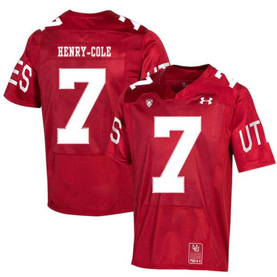 Men's Utah Utes #7 Devonta e Henry Cole NCAA College Football Jersey Red