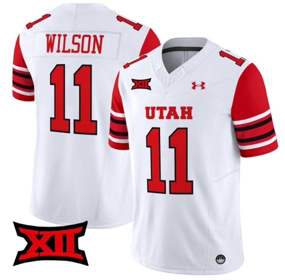 Men's Isaac Wilson Jersey #11 Utah Utes Vapor Limited College Football Stitched White