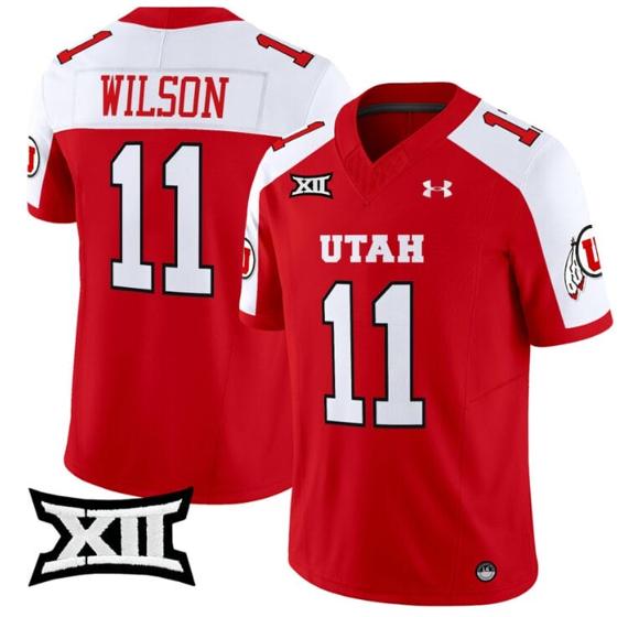 Men's Isaac Wilson Jersey #11 Utah Utes Vapor Limited College Football Stitched Red Alternate