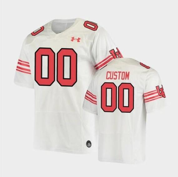 Men's Utah Utes Custom Jersey Name Number Under Armour White Throwback Replica