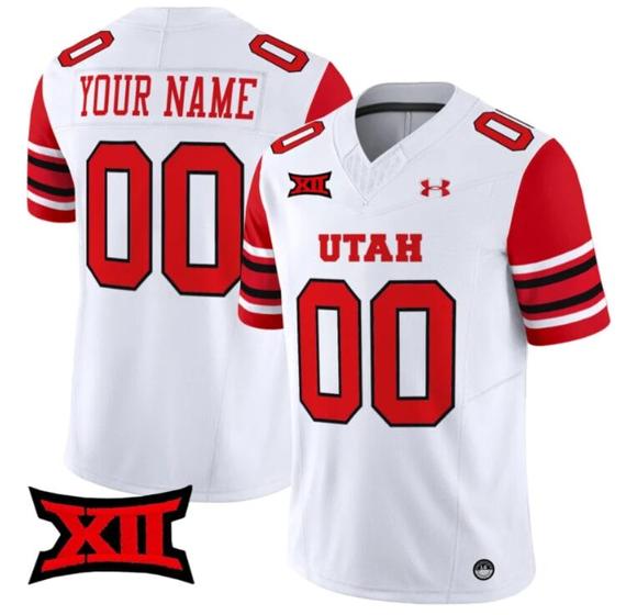 Men's Custom Utah Utes Jersey Name and Number Vapor Limited College Football Stitched White