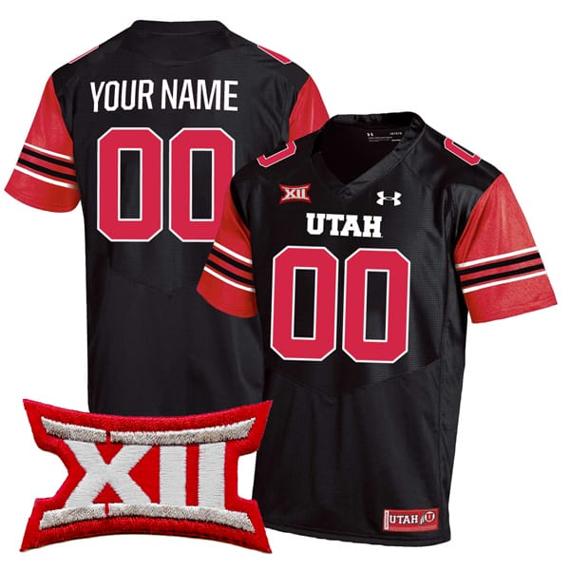 Men's Custom Utah Utes Jersey Name and Number College Football Black Alternate Game All Stitched