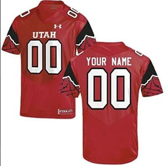 Men's Utah Utes Custom Jersey College Football Jersey Red