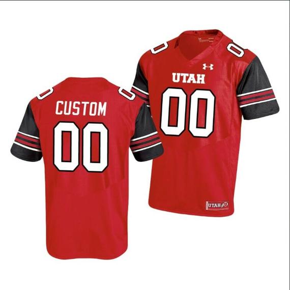 Men's Custom Utah Utes Jersey College Football Red Jersey