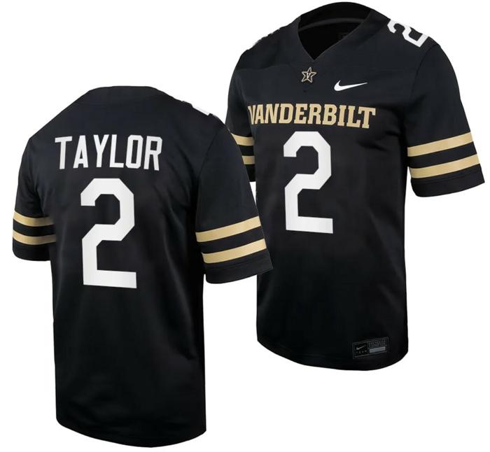 Men's Vanderbilt Commodores Walter Taylor Jersey Home College Football Black #2