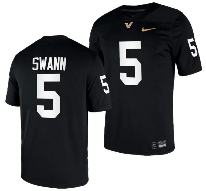 Men's AJ Swann Jersey #5 Vanderbilt Commodores College NIL Football Black