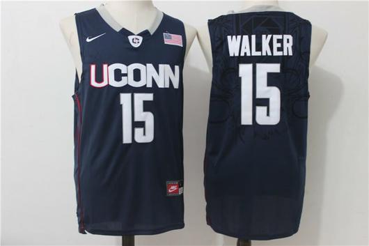 Men's Uconn Huskies #15 Kemba Walker NCAA Basketball Jersey Dark Blue