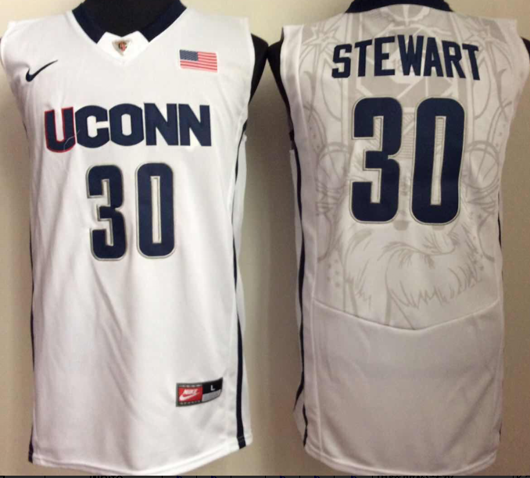 Men's Uconn Huskies #30 Breanna Stewart NCAA Basketball Jersey White