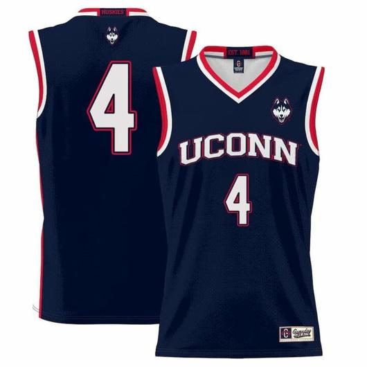 Men's Nahiem Alleyne Jersey UConn Huskies College Basketball No Name Navy #4