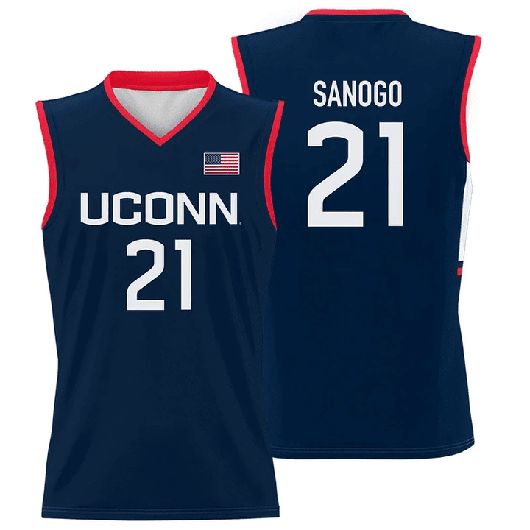 Men's Adama Sanogo Jersey UConn Huskies College Basketball Navy #21