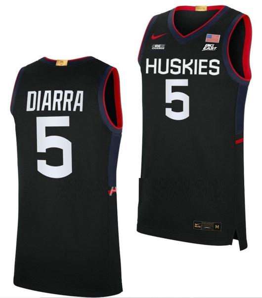 Men's Hassan Diarra Jersey UConn Huskies College Basketball Limited Black #5